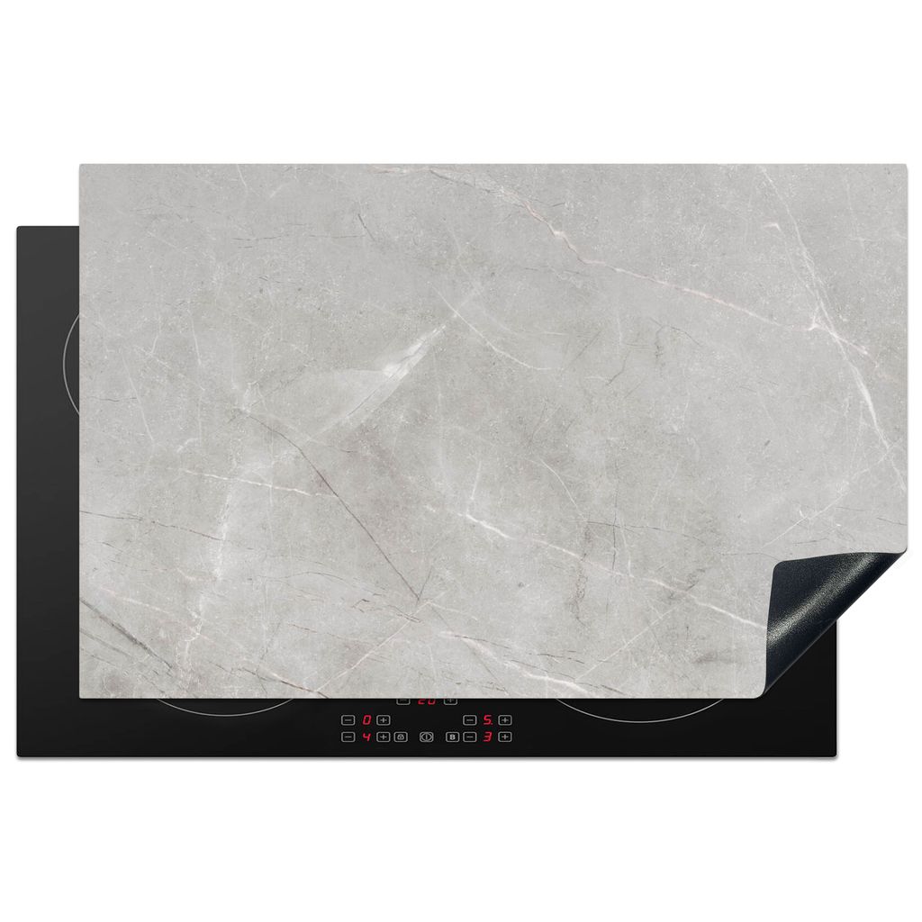 KitchenYeah Herdabdeckplatte Grau - Beton - Industriell , 81x52cm, Küche Deko, Glaskeramikkochfeld Herdabdeckung, Abdeckplatte fùr Kochfeld