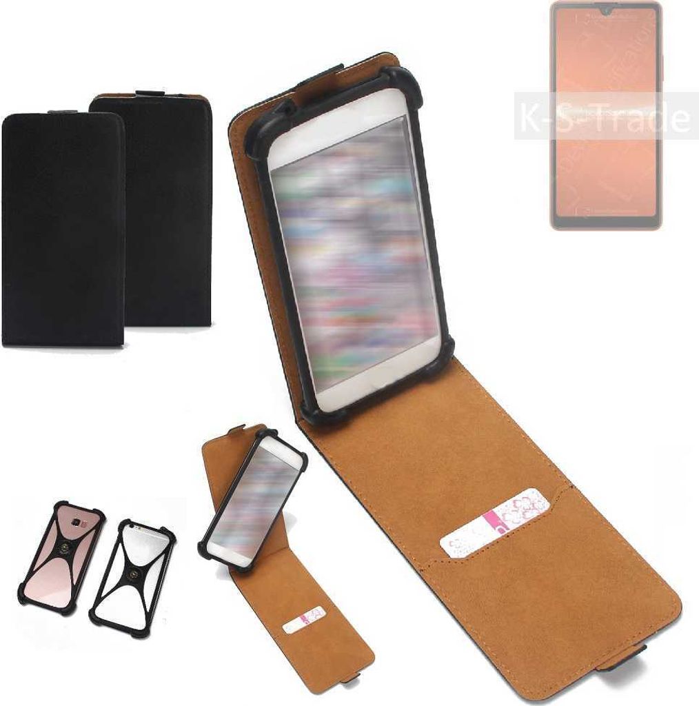 K-S-Trade Handyhülle Schutzhülle kompatibel mit Sony Xperia Ace III Hülle Case Cover Flip Style Bumper schwarz 1x