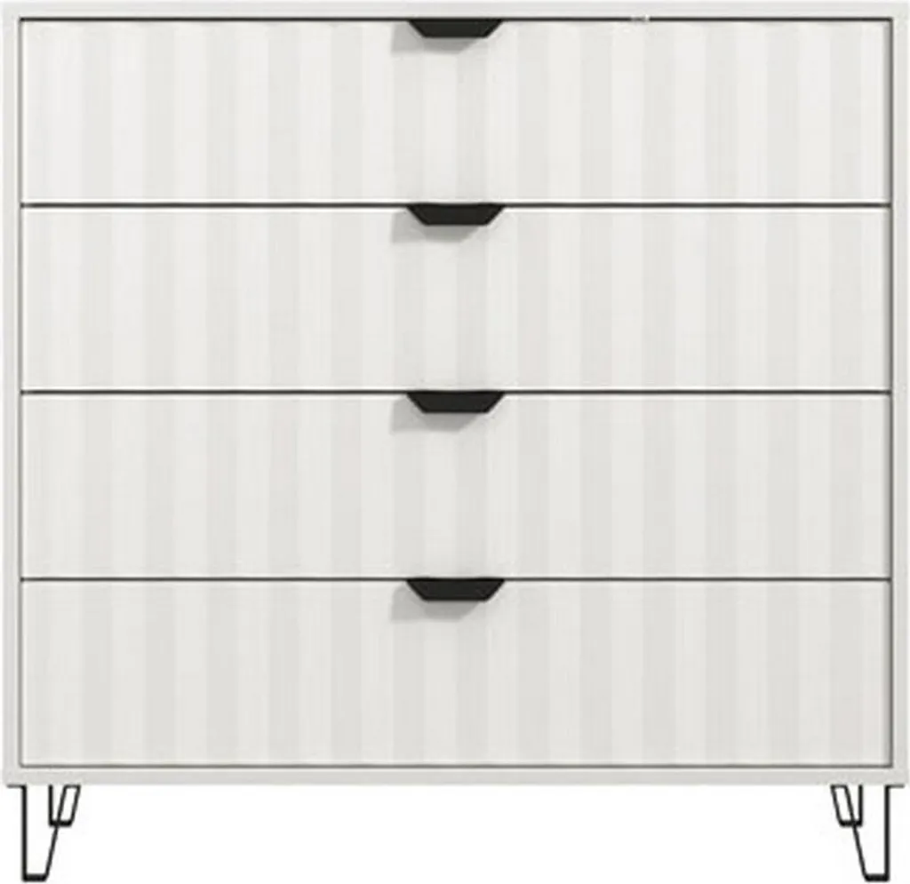 Meuble de Rangement Blanc 4 Tiroirs Commode de Chambre Design Maggiora - 8