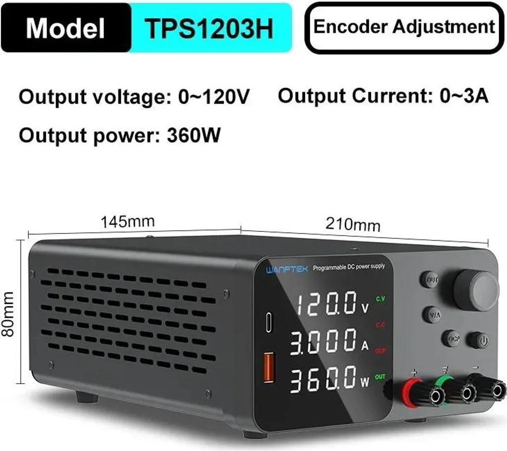 Alimentation variable haute précision 120V 3A affichage LED TPS1203