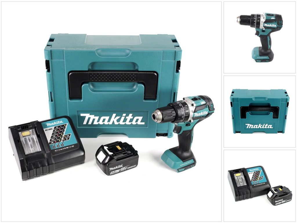 Makita DHP 484 RT1J Trapano avvitatore con percussione a Immagine del prodotto 