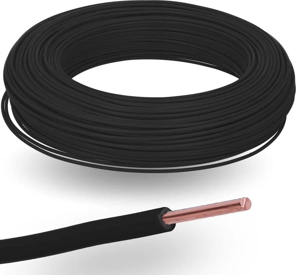 Fil PVC Lapp 4527011X H07V-U 1,5 mm² noir 350m rigide pour installation