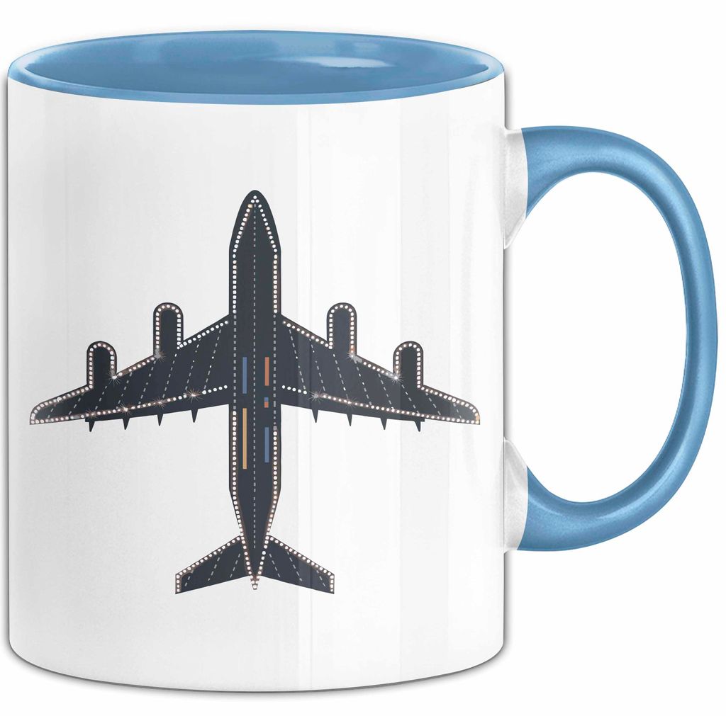 Flughafenmitarbeiter Tasse Geschenkidee für Crew Mitglied (Blau)