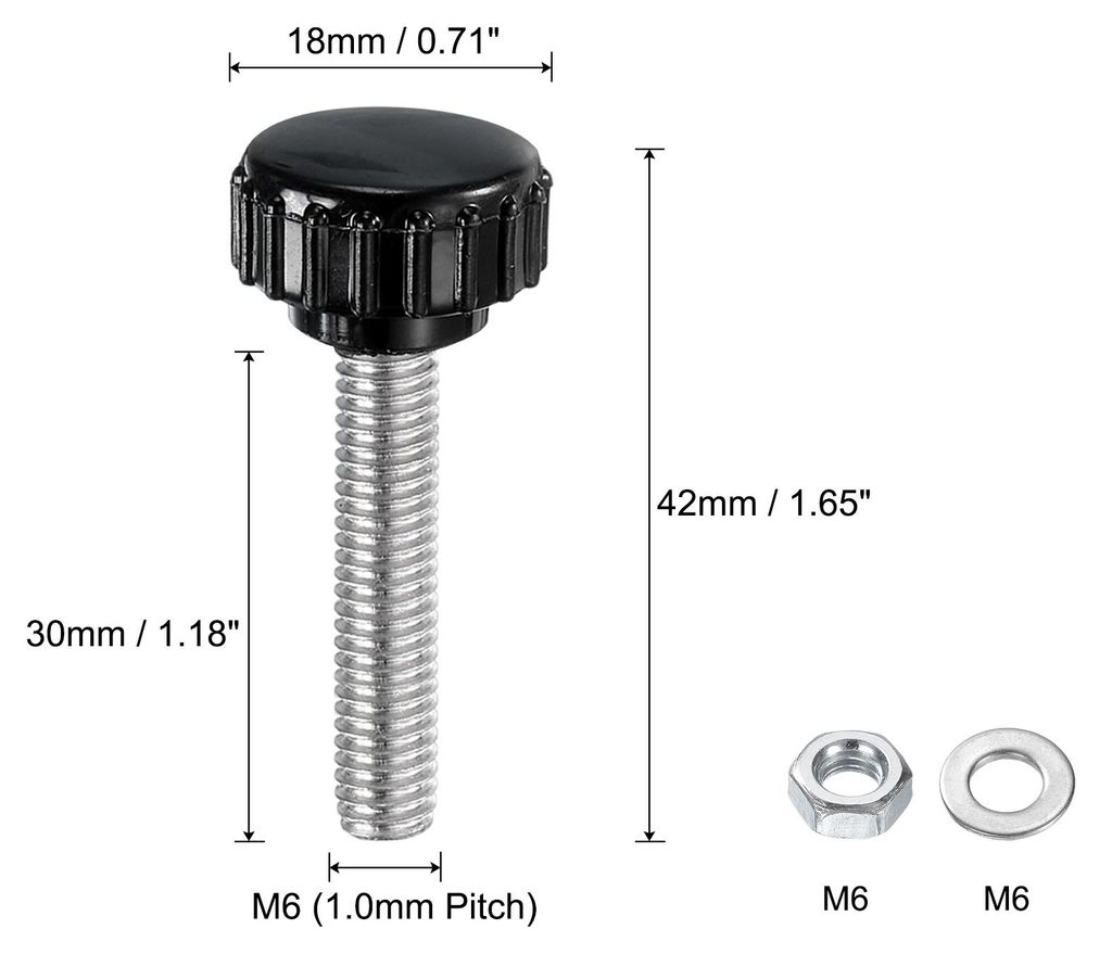 4 Stš¹ck R?ndelschraube mit Gewinde M6 x 30mm Rundkopfschraube mit Muttern Unterlegscheiben, Flš¹gelschrauben Edelstahl 304 Klemmhebel 18mm Kle...