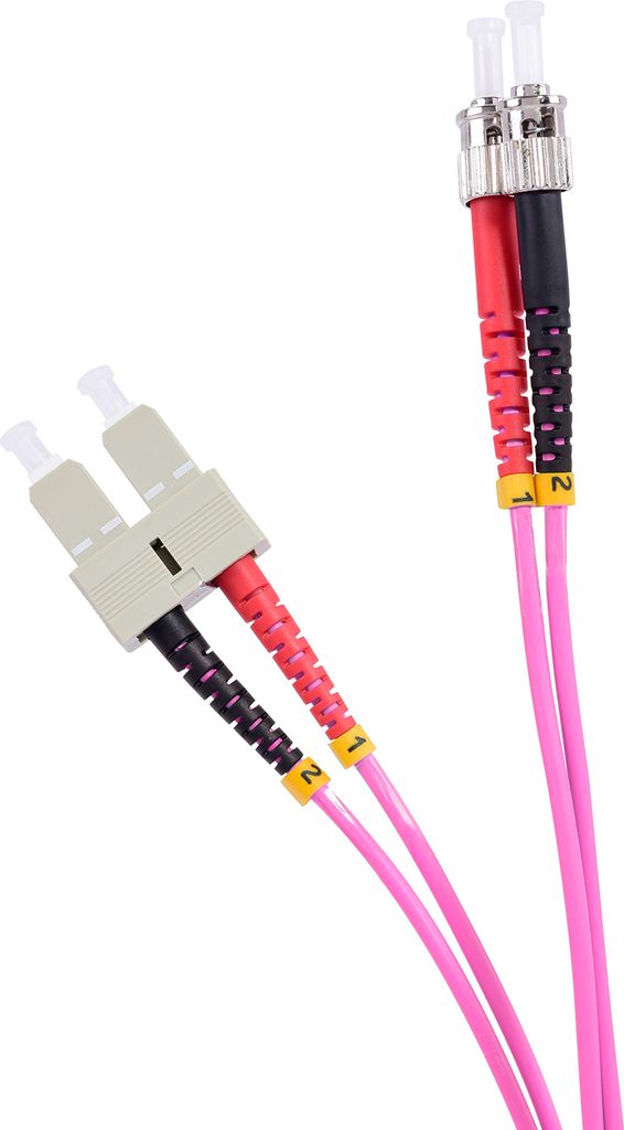 TPFNet LWL Patchkabel, 50/125μm, OM4-Faser, Duplex ST/SC, violett, 7,5m