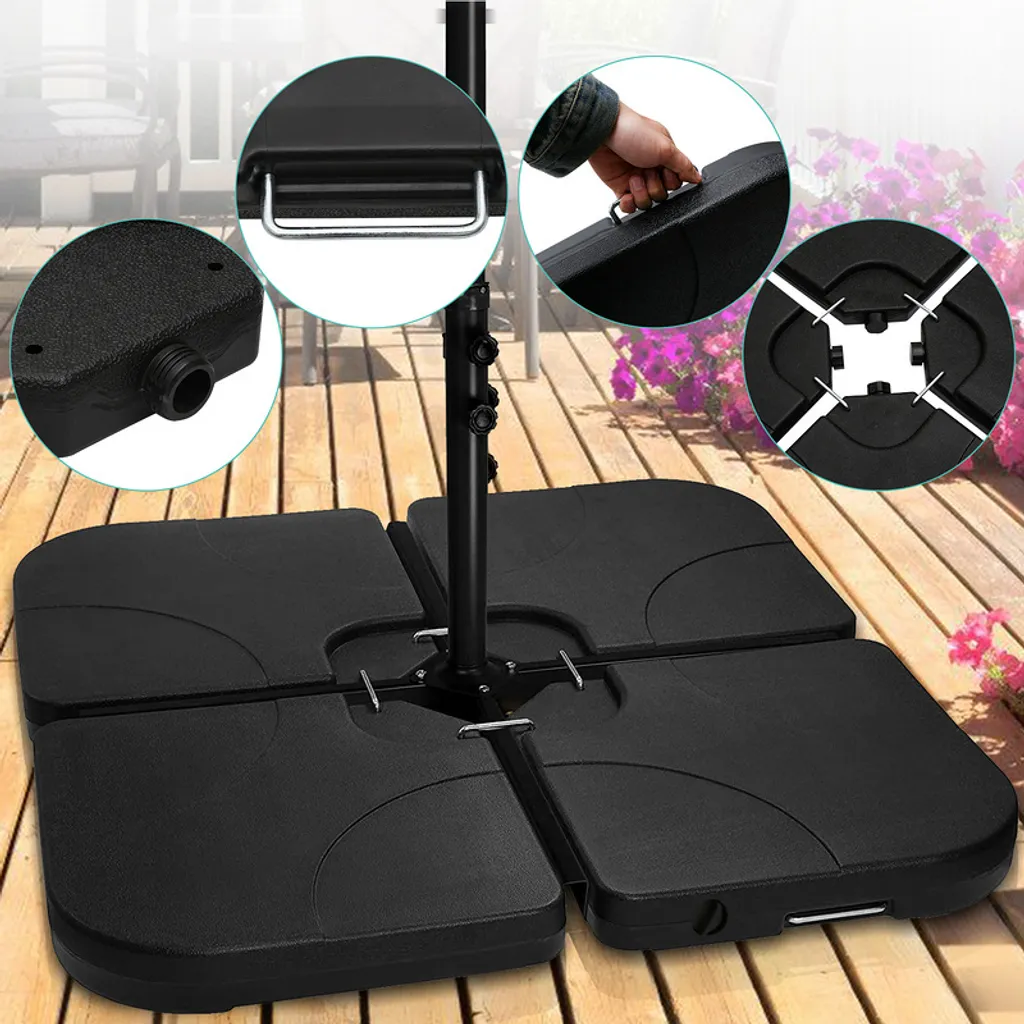 Anti-basculement Parasol - Kit de 4 Supports de Lestage Noir de 80 kg