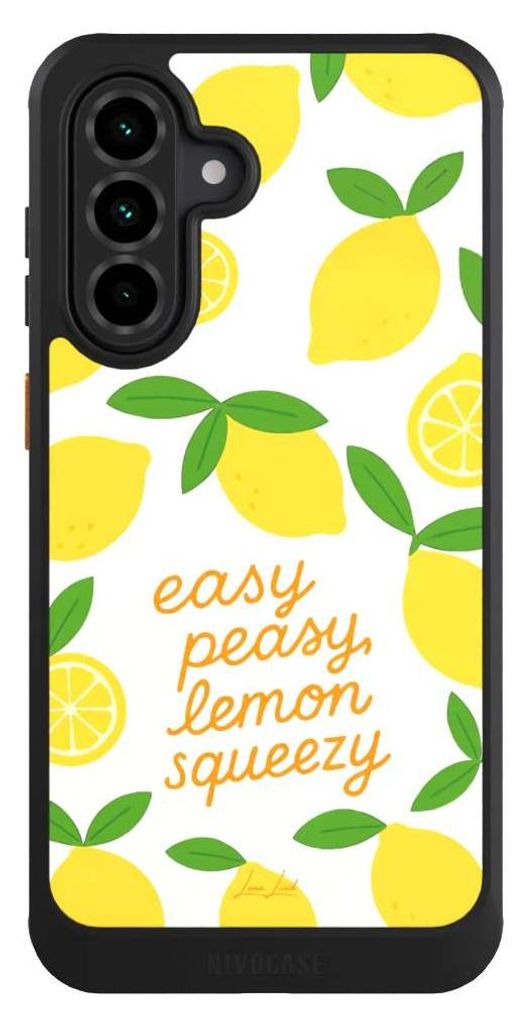 NIVOCASE Hülle für Samsung Galaxy A36 5G Handyhülle NIVOcore Case Schwarz Statement Zitrone Spruch