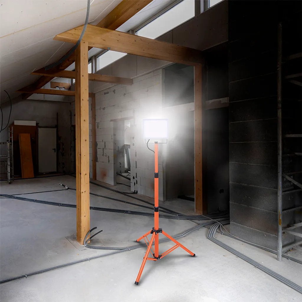 Éclairage de Chantier LED 50W avec Trépied - Idéal Rénovation Solight