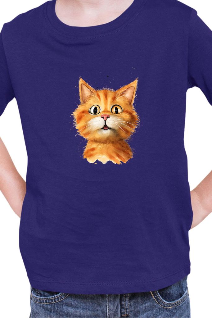 Kinder T-Shirt Funny Cats Breeds Bobtail Cat, 3-4 Jahr - 104 / Dunkelblau