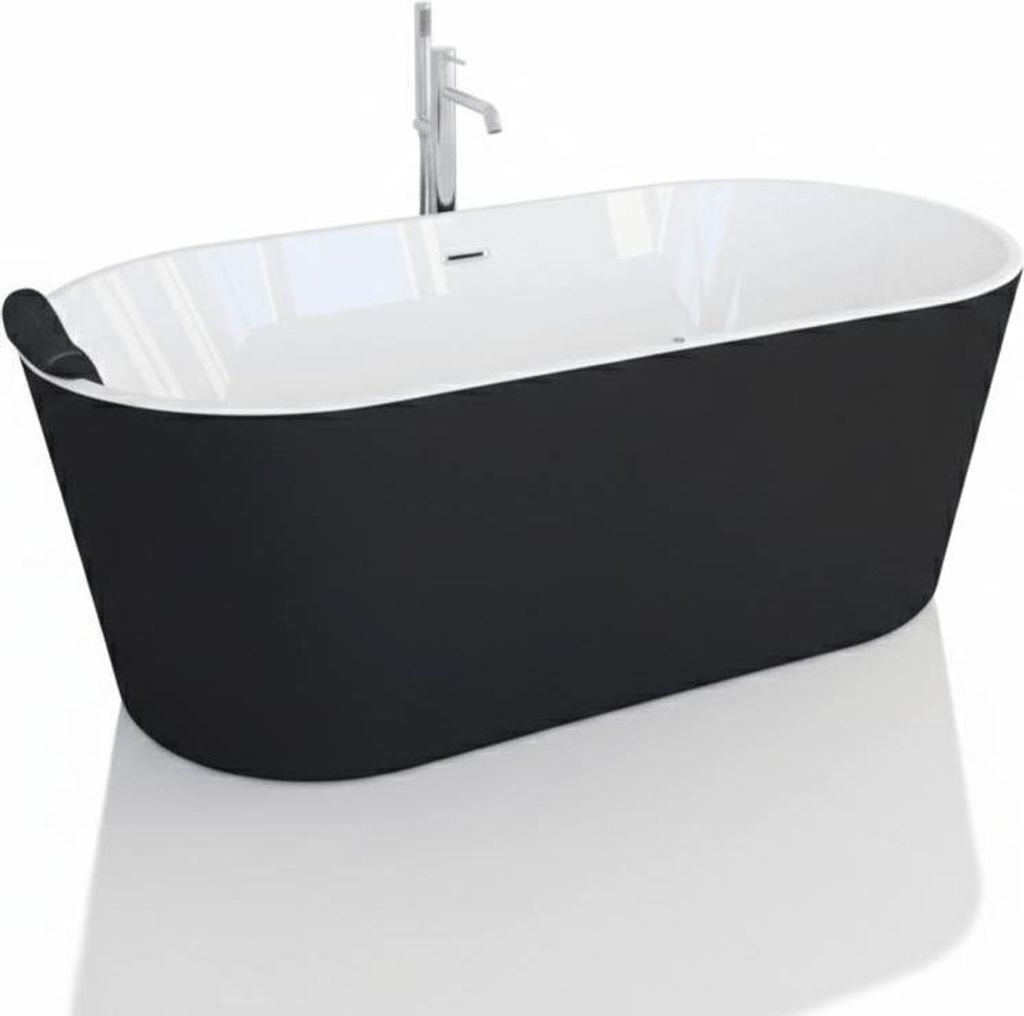 Freistehende Badewanne TORINO | SANYCCES Schwarz 170 cm