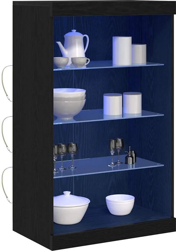 Mobile Credenza LED Rovere Nero SYFAX 60,5cm - Eleganza Minimalista