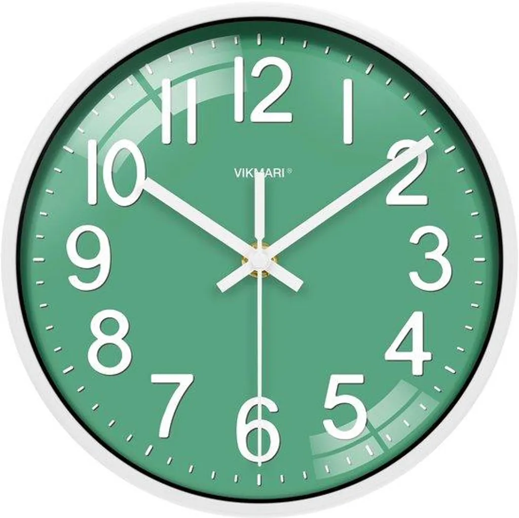 Horloge murale analogique verte 20 cm moderne pour salon et bureau