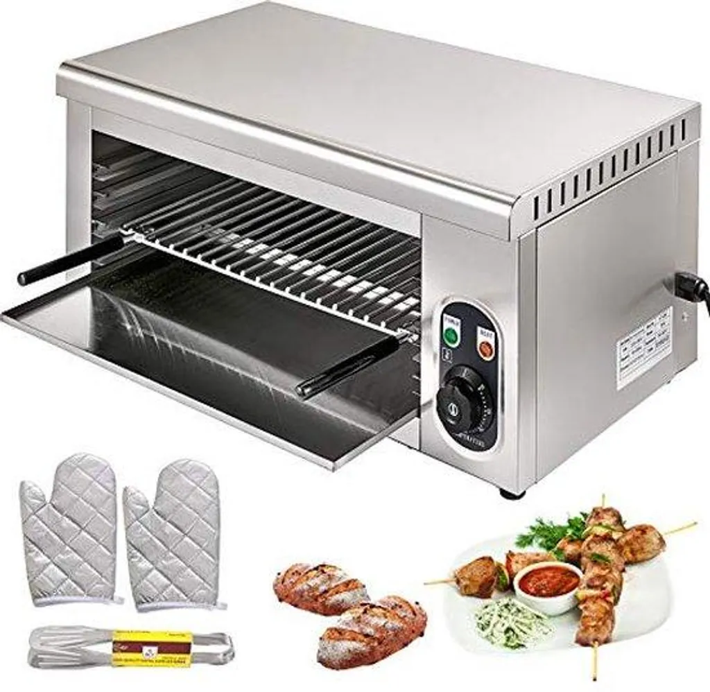 Grille-pain 2000W robuste avec thermostat réglable pour snack et burger