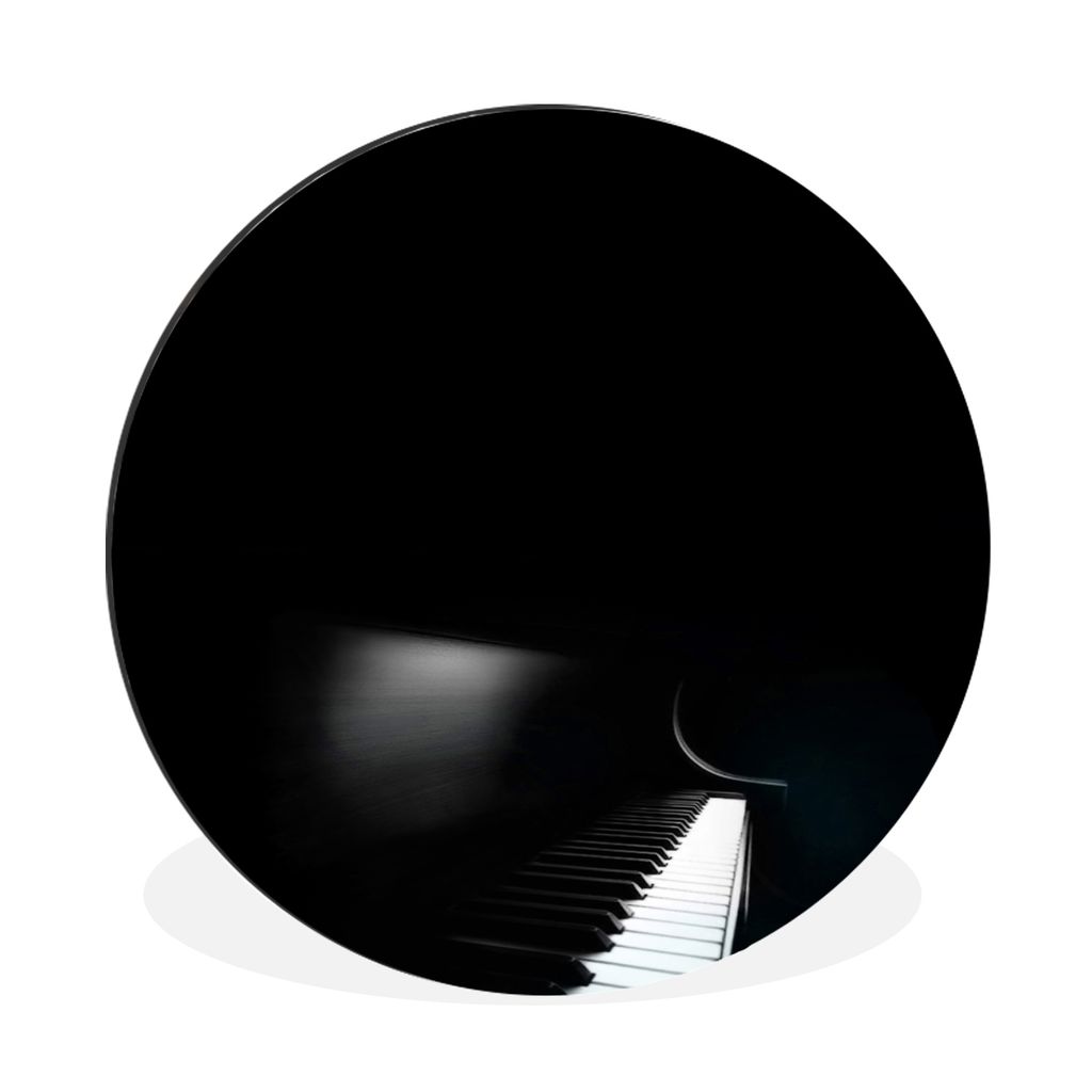 MuchoWow Aluminium Wandkreis Seitenansicht eines Klaviers Ø 90 cm Wanddeko Modern Wohnzimmer - Mauerkreis - Wandbilder - Runde Bild - Bild aus A...