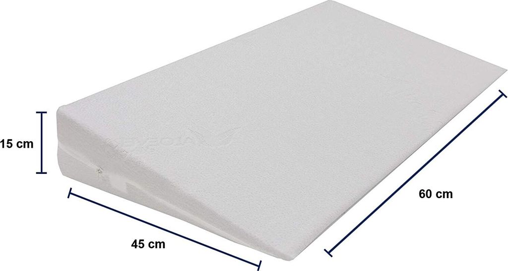 Dibapur Keilkissen mit Aloe Vera Bezug (B 60 x T 45 x H 15 / 1cm) Matratzen Matratzenkeil Matratzenerhöhung Hochlagerungskeil fürs Bett Matratz...