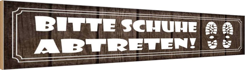 vianmo Holzschild 10x46 cm bitte Schuhe abtreten Warnschild Hinweisschild