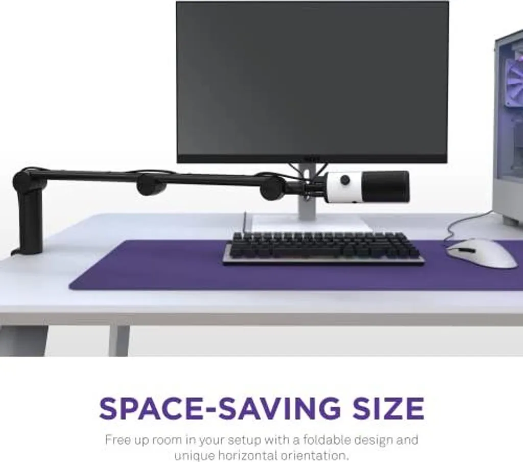 Support micro NZXT Boom Arm Mini noir idéal pour streaming et gaming