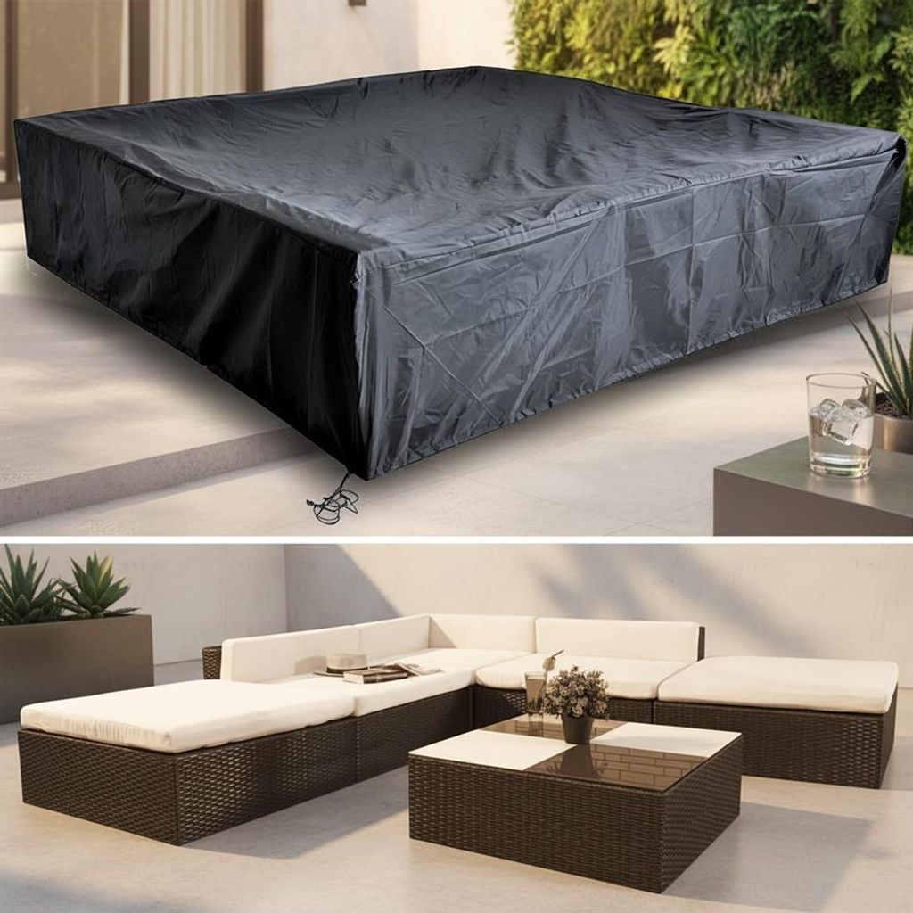 Copertura protettiva 240x240x52 Nero mobili da giardino Immagine del prodotto 