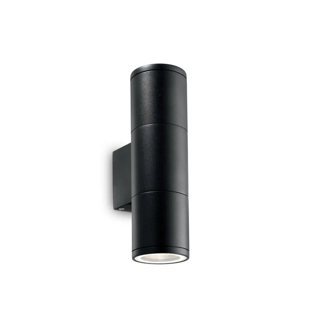 Applique GUN noire en aluminium résistant avec double sortie lumineuse