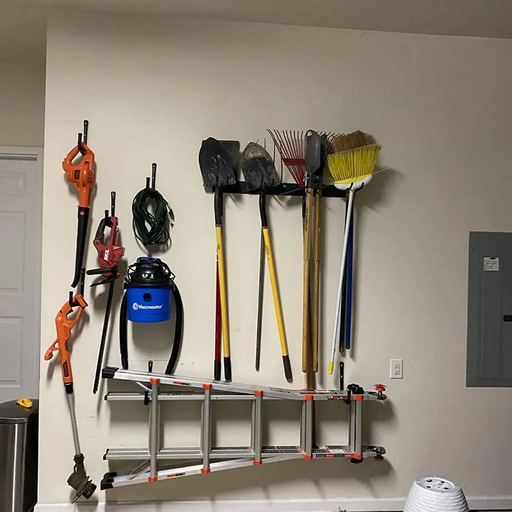 Support Mural de Rangement Garage pour Échelles et Objets Lourds x8