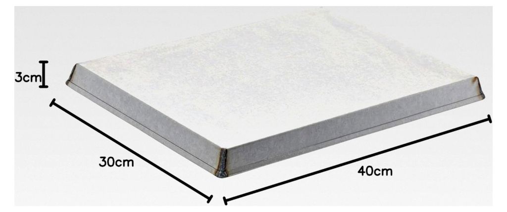 Rechteckiges Aluminiumblech von Pentole Agnelli, silberfarben, 40 x 30 cm