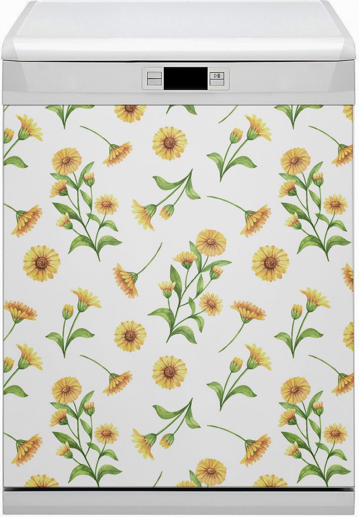 Magnet Folie für Geschirrspüler Magnete Geschirrspüle Magnet für Spülmaschine 60x80 cm Nachbildung - Sonnenblumen