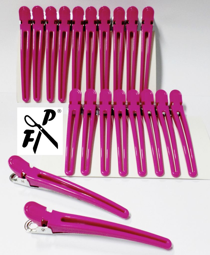FP Kombi-Clips - Abteilclips - Haarschneideklammern - 20 Stck. - pink