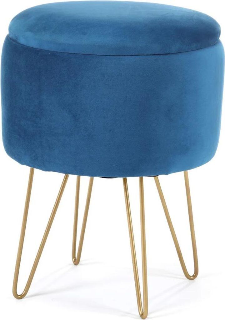 Hocker mit Stauraum ARVION - blau/gold