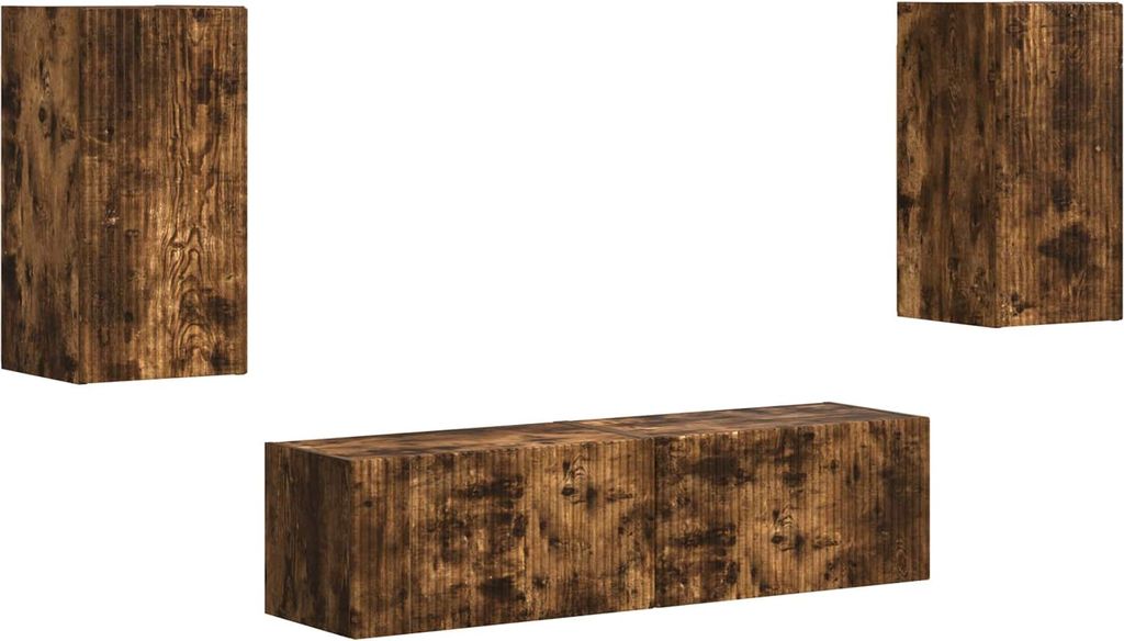 TV-Schrankset 4 pcs Geräucherte Eiche Holzwerkstoff