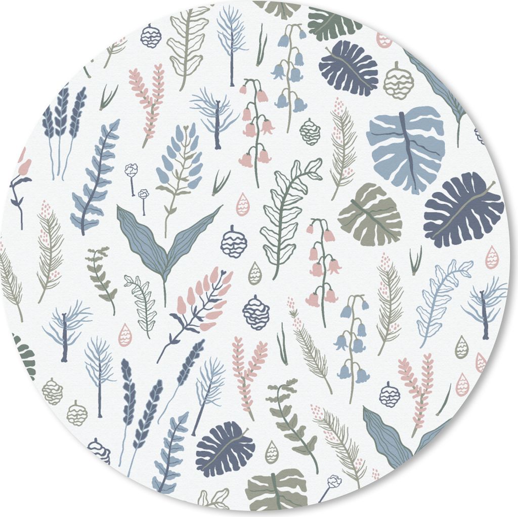 MuchoWow Mauspad Mousepad Muster - Blumen - Pflanzen 20x20 cm - Mousepads - Maus Mat - Pad - Mausunterlage - Schreibtischmatte