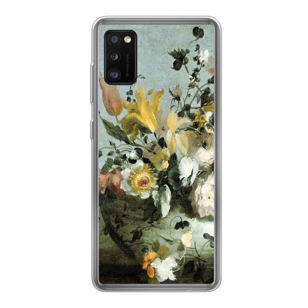 MuchoWow Handyhülle Schutzhülle Hülle für Samsung Galaxy A41 Blumen - Alte Meister - Barock Silikon Softcase Handy Hülle - Mobiltelefon