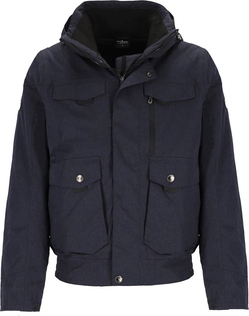Blue Wave Herren Funktionsblouson Marek mit Innenfutter - Wasserdichte Funktionsjacke mit Kapuze in Marine Größe XXL
