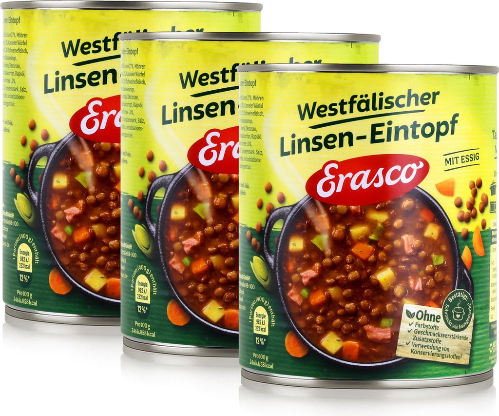 Erasco westfälischer Linsen-Eintopf 800g Fertigessen (3er Produktbild 