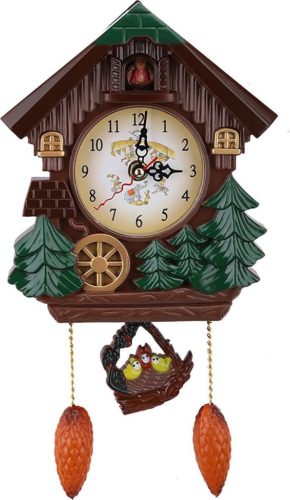 Kuckucksuhr Baumhaus Wanduhr Kunst Vintage Dekoration für Produktbild 