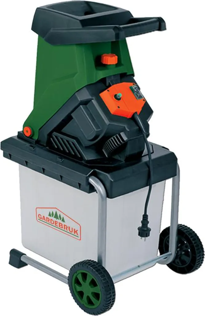 Broyeur de branches électrique puissant avec bac de ramassage 50L