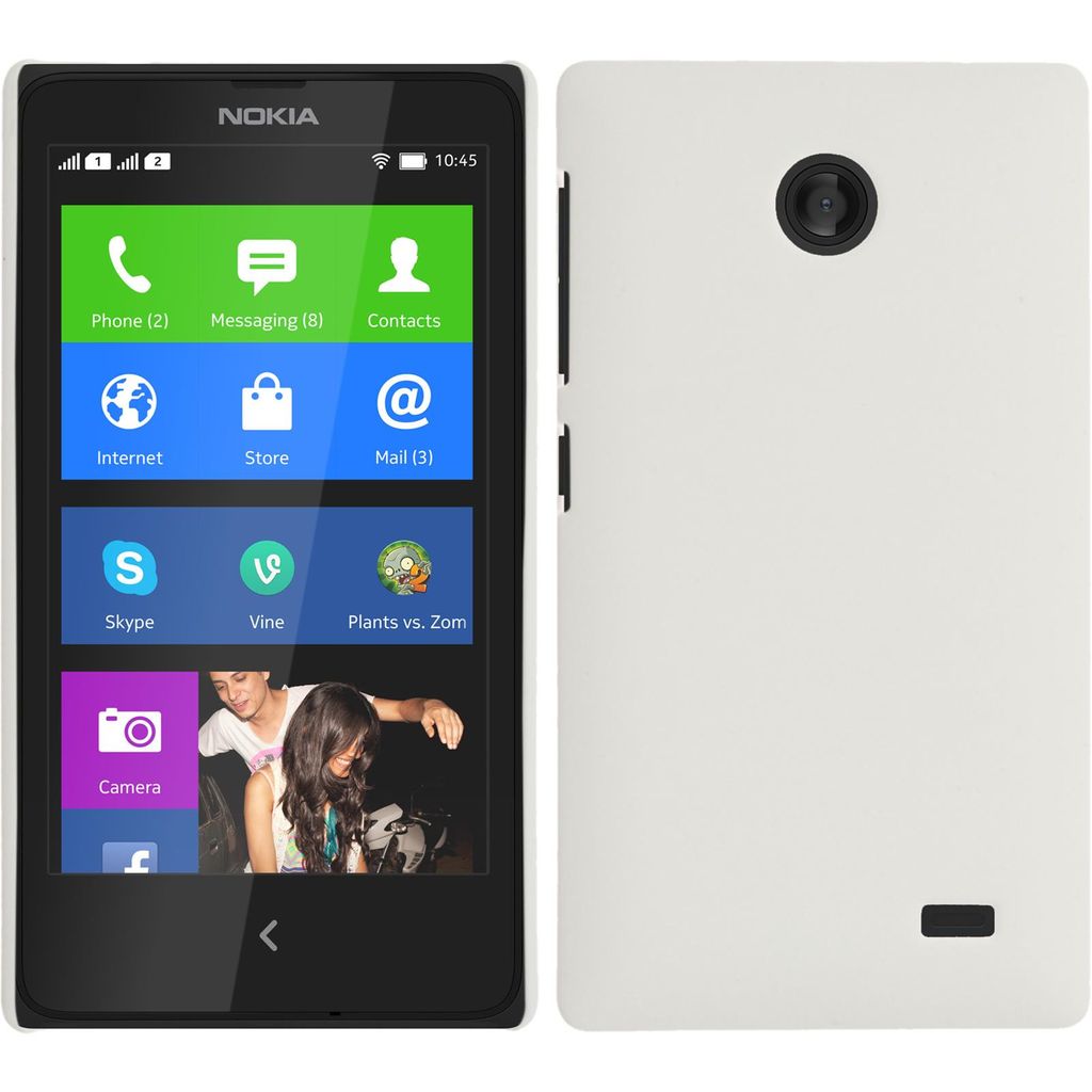 PhoneNatic Case kompatibel mit  Nokia X / X+ - Hülle weiß Produktbild 