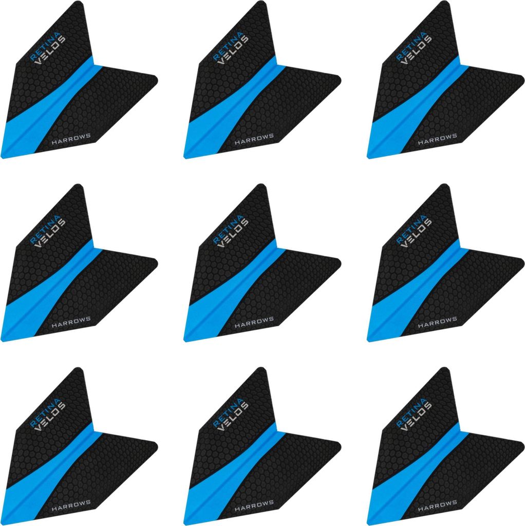 Harrows Retina Velos Dart Flights 100 Mikron Hellblau | 3 Sets = 9 Flights