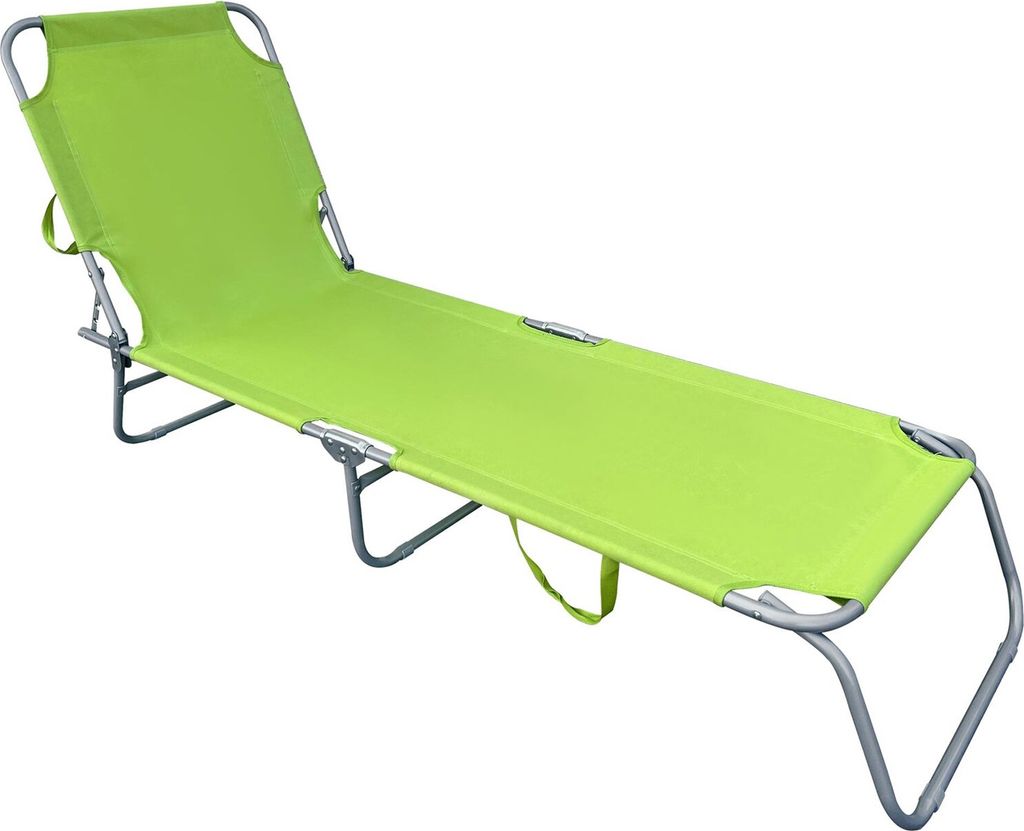 3-Bein Gartenliege Campingliege Limegrün 186x55x24cm Produktbild 