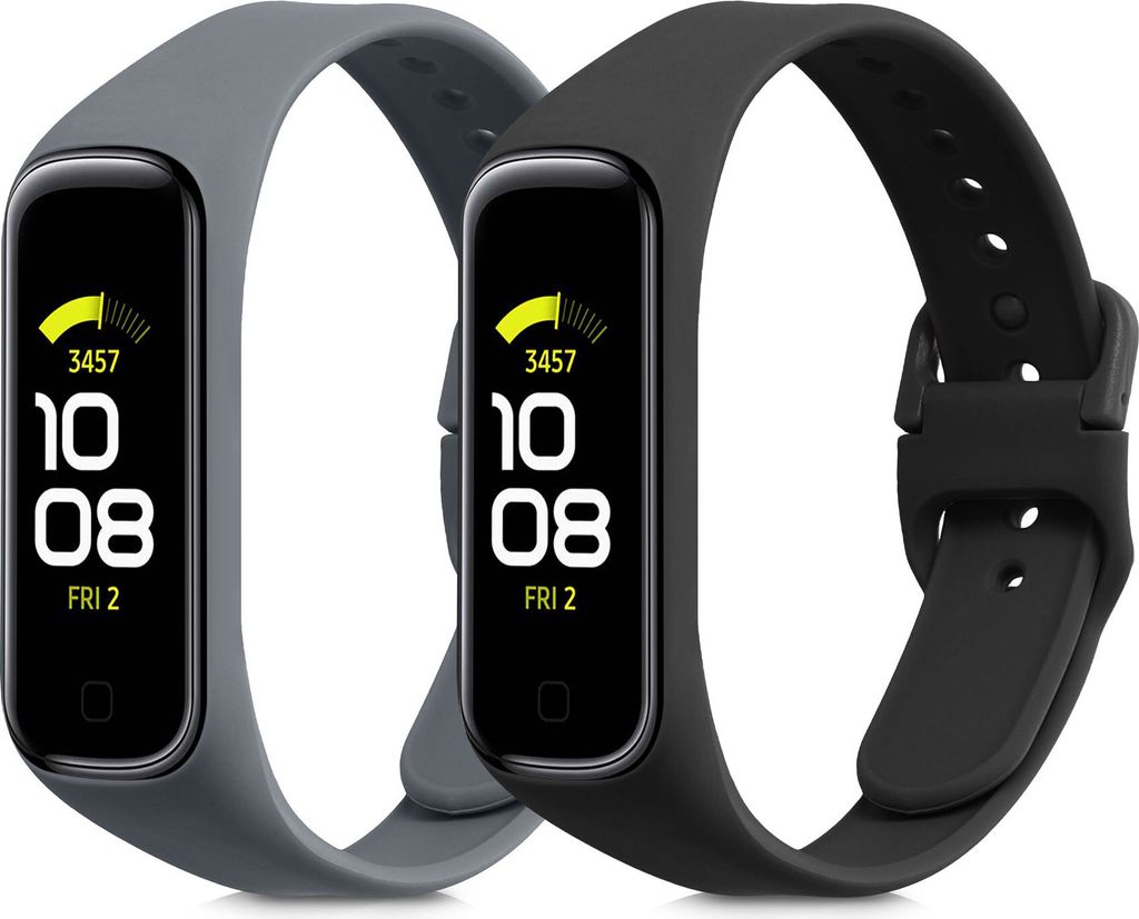 kwmobile 2x Sportarmband kompatibel mit Samsung Galaxy Fit 2 Armband - Fitnesstracker Band Set aus TPU Silikon