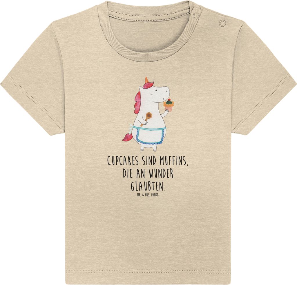 Mr. & Mrs. Panda Babyshirt Einhorn Küche 6. - 12. Monat - Natural Raw - Geschenk, Einhörner, Motivation, Muffin, T-Shirt, Baby Kurzarmshirt, Kuch...