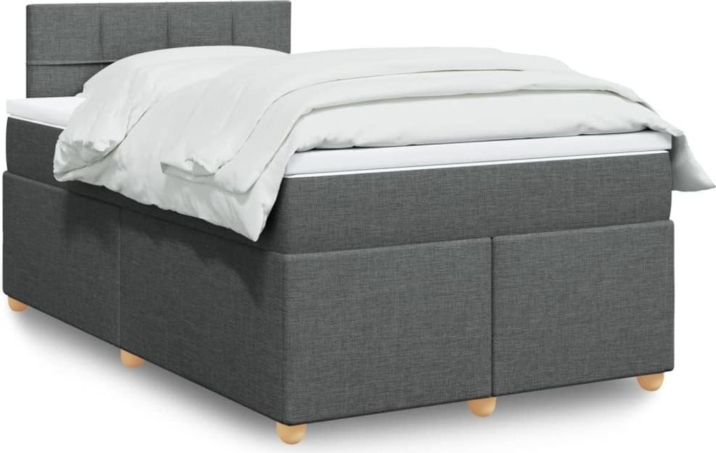 "2026 Promotion" Boxspringbett mit Matratze - Dunkelgrau - 120x200 cm - Stoff - Polsterbett CC14627