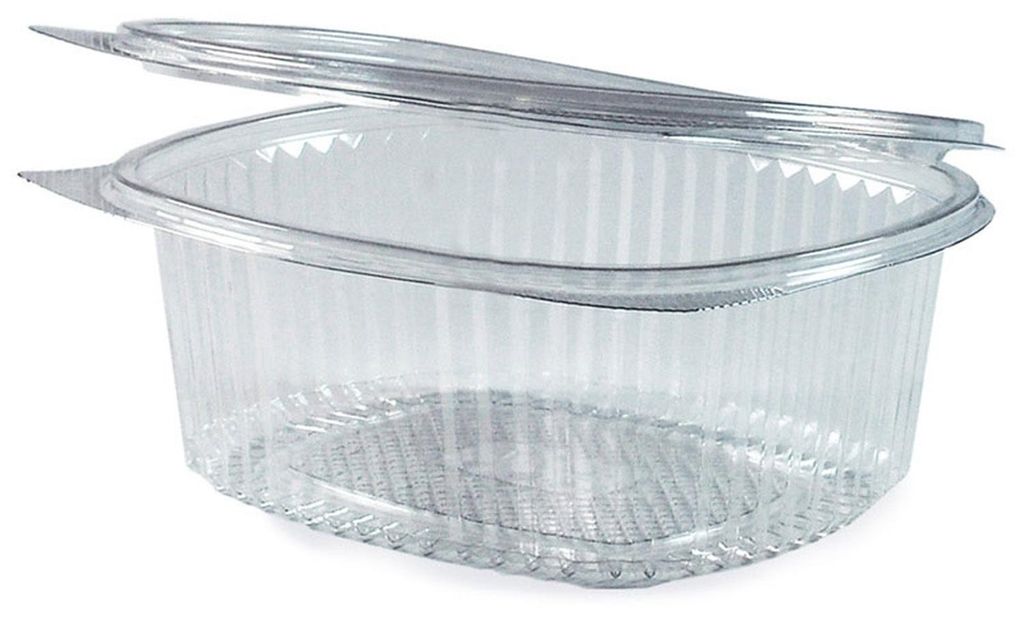 100x Feinkostbecher oval klar mit Deckel 500 ml (PET) Produktbild 