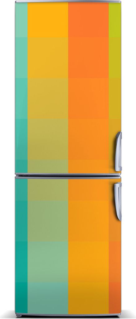 Tulup Kühlschrankdekoration - Magnetmatte - 70 cm x 190 cm - Magnet auf dem Kühlschrank - Bunte Quadrate
