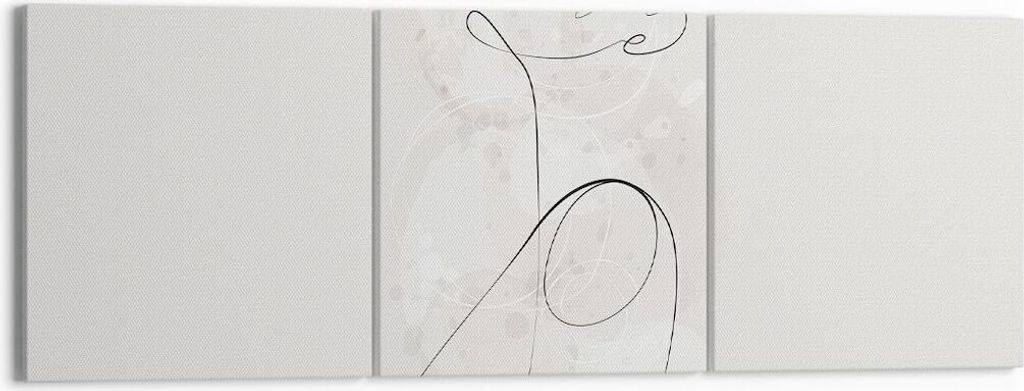 Bild auf Leinwand - Leinwandbild - 3 Teile - Frau eins Linie - 150x50cm - Wand Bild - Wanddeko - Wandbilder - Leinwanddruck - Bilder - Wanddekorati...