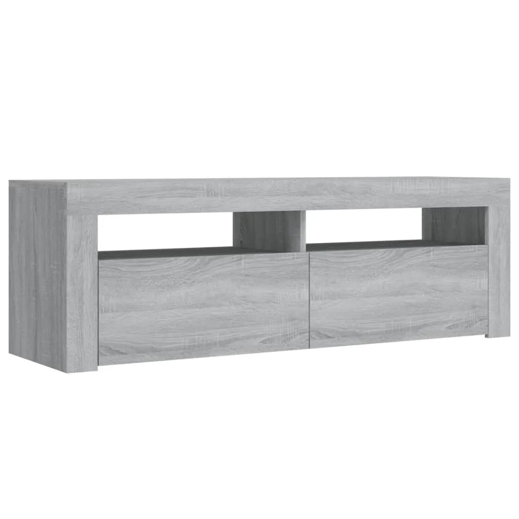 SYFAX™ Mobile Porta TV con Luci LED Grigio Sonoma 120x35x40 cmcm