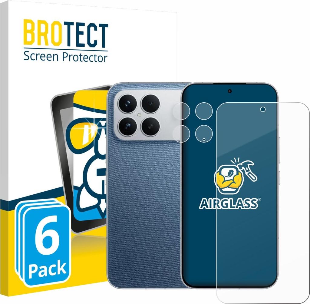 6x BROTECT Schutzglas für Xiaomi Poco F8 Ultra 5G (Display+Kamera) Schutzfolie Panzer Folie Glas Display Schutz klar
