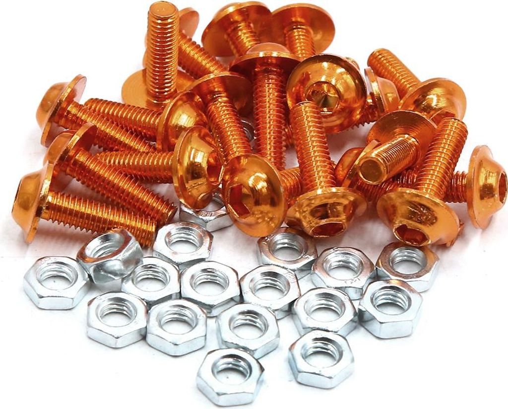 20 Stück Sechskant Kopf Motorrad Schrauben Muttern Aluminiumlegierung M6 Orange DE de