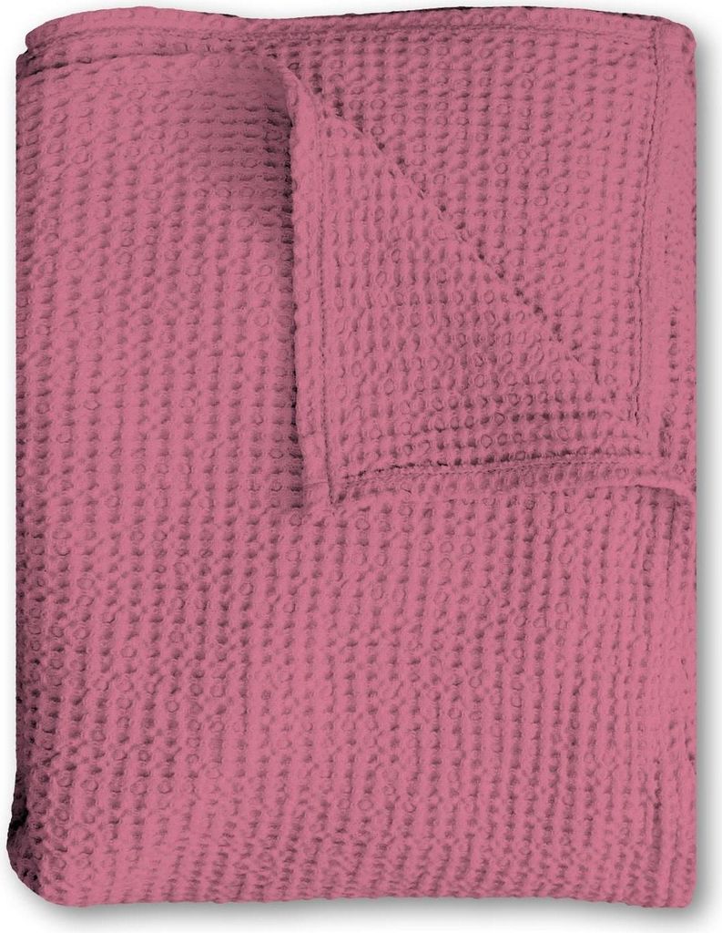 Baumwoll Waffelpiqué Decke rosa 75 x 120 cm Produktbild 