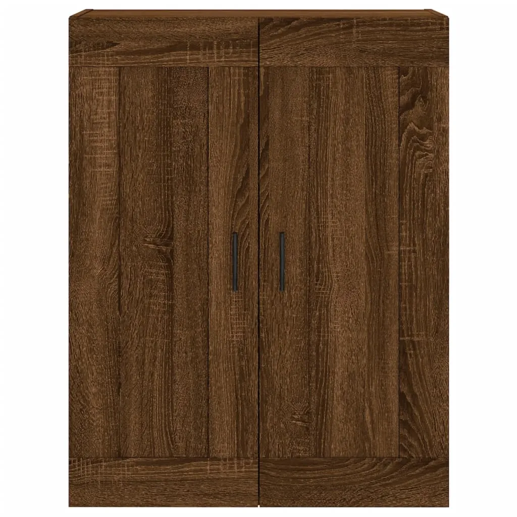 Meuble de rangement mural marron aspect chêne 90 cm en bois robuste - 7