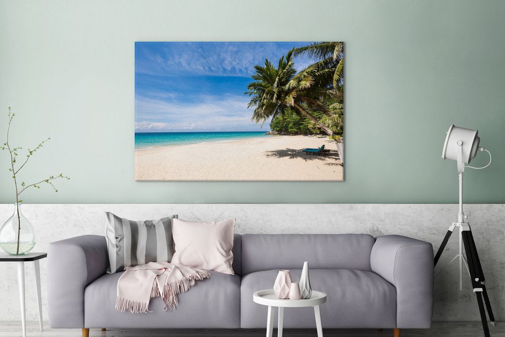 OneMillionCanvasses - Leinwandbilder - 140x90 cm, Strand - Tropen - Meer, Wandbilder Kunstdruck Wanddekoration - Foto auf Leinwand - Gemälde auf...